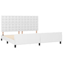 sengeramme med sengegavl 200x200 cm kunstlæder hvid