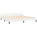 sengeramme med sengegavl 200x200 cm kunstlæder hvid
