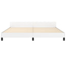 sengeramme med sengegavl 200x200 cm kunstlæder hvid