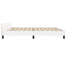 sengeramme med sengegavl 200x200 cm kunstlæder hvid