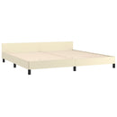 sengeramme med sengegavl 200x200 cm kunstlæder cremefarvet