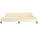 sengeramme med sengegavl 200x200 cm kunstlæder cremefarvet