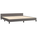 sengeramme med sengegavl 200x200 cm kunstlæder grå