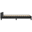 sengeramme med sengegavl 80x200 cm fløjl sort