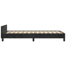 sengeramme med sengegavl 90x190 cm fløjl sort