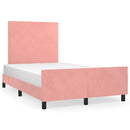sengeramme med sengegavl 120x200 cm fløjl pink