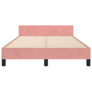 sengeramme med sengegavl 120x200 cm fløjl pink