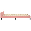 sengeramme med sengegavl 120x200 cm fløjl pink
