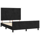 Sengeramme uden madras Sort 140x190 cm Fløjl