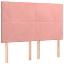 sengeramme med sengegavl 140x190 cm fløjl pink
