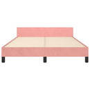 sengeramme med sengegavl 140x200 cm fløjl pink