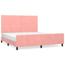 sengeramme med sengegavl 160x200 cm fløjl pink