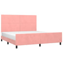 sengeramme med sengegavl 160x200 cm fløjl pink