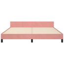 sengeramme med sengegavl 160x200 cm fløjl pink