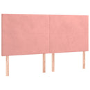 sengeramme med sengegavl 160x200 cm fløjl pink
