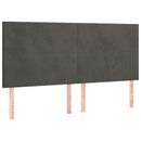 sengeramme med sengegavl 180x200 cm fløjl mørkegrå