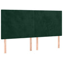 sengeramme med sengegavl 180x200 cm fløjl mørkegrøn