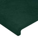 sengeramme med sengegavl 180x200 cm fløjl mørkegrøn