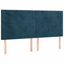 sengeramme med sengegavl 180x200 cm fløjl mørkeblå
