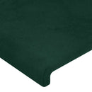 Sengeramme uden madras Mørkegrøn 200x200 cm Fløjl