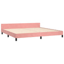 sengeramme med sengegavl 200x200 cm fløjl pink