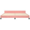 sengeramme med sengegavl 200x200 cm fløjl pink