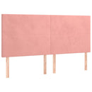 sengeramme med sengegavl 200x200 cm fløjl pink