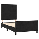 sengeramme med sengegavl 90x190 cm fløjl sort