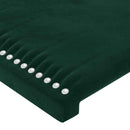 Sengeramme uden madras Mørkegrøn 90x190 cm Fløjl
