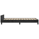 sengeramme med sengegavl 90x200 cm fløjl sort