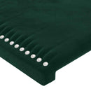 Sengeramme uden madras Mørkegrøn 120x200 cm Fløjl