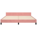 sengeramme med sengegavl 160x200 cm fløjl pink