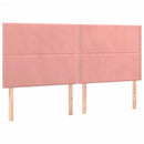 sengeramme med sengegavl 160x200 cm fløjl pink