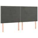 sengeramme med sengegavl 180x200 cm fløjl mørkegrå
