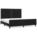 sengeramme med sengegavl 180x200 cm fløjl sort