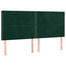 sengeramme med sengegavl 180x200 cm fløjl mørkegrøn