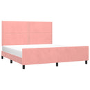 sengeramme med sengegavl 180x200 cm fløjl pink