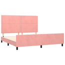 sengeramme med sengegavl 180x200 cm fløjl pink
