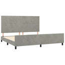Sengeramme uden madras Lysegrå 200x200 cm Fløjl