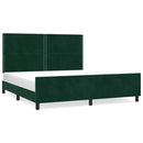 Sengeramme uden madras Mørkegrøn 200x200 cm Fløjl