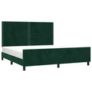 Sengeramme uden madras Mørkegrøn 200x200 cm Fløjl