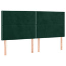 Sengeramme uden madras Mørkegrøn 200x200 cm Fløjl