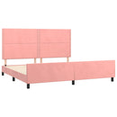 sengeramme med sengegavl 200x200 cm fløjl pink