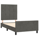 Sengeramme uden madras Mørkegrå 80x200 cm Fløjl