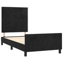 sengeramme med sengegavl 80x200 cm fløjl sort