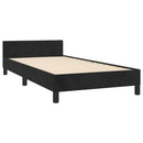 sengeramme med sengegavl 90x190 cm fløjl sort