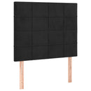 sengeramme med sengegavl 90x190 cm fløjl sort
