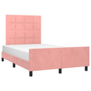 sengeramme med sengegavl 120x200 cm fløjl pink