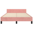 sengeramme med sengegavl 120x200 cm fløjl pink