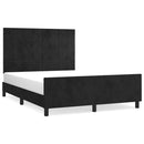 Sengeramme uden madras Sort 140x190 cm Fløjl